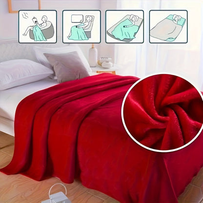 Cozy Red Fleece Blanket