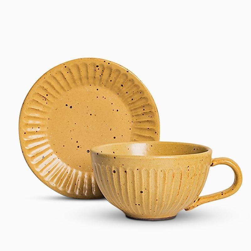 Handcrafted Ceramic Tea Set | Textured Design With Mottled Finish