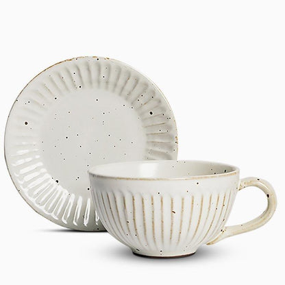 Handcrafted Ceramic Tea Set | Textured Design With Mottled Finish