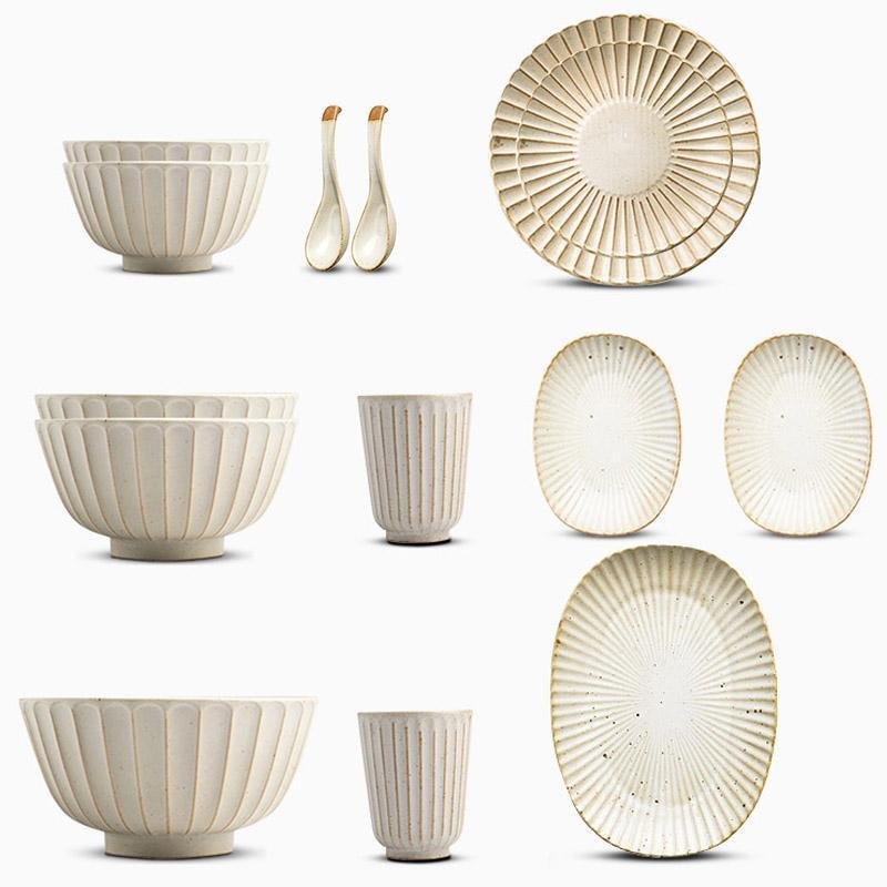Ceramic Dinner Plate Set with Elegant Place Settings