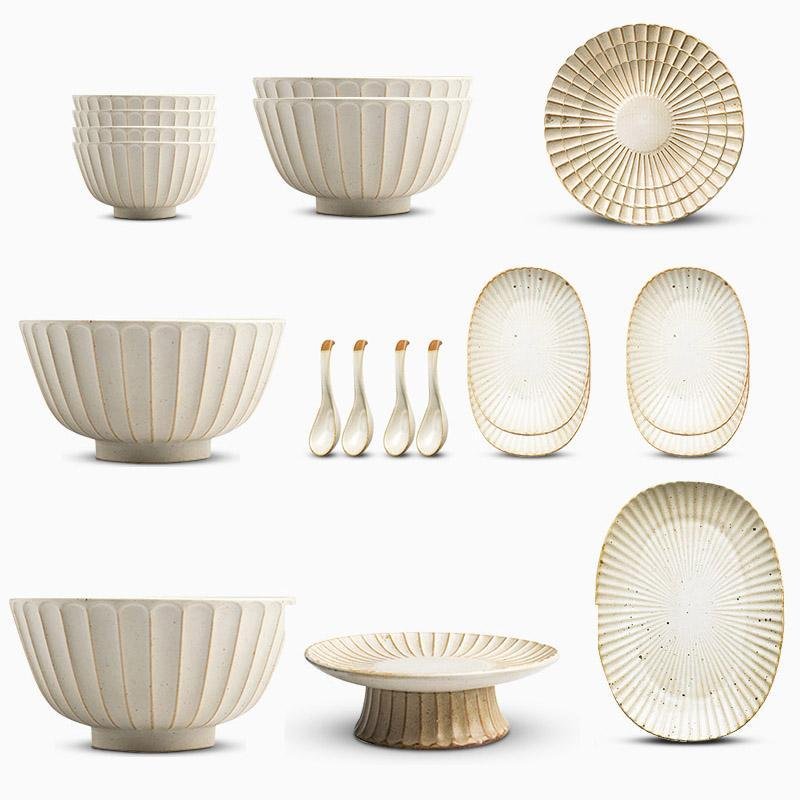 Ceramic Dinner Plate Set with Elegant Place Settings