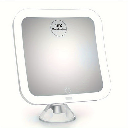 Bright Lighted Makeup Mirror 10X with Adjustable Suction