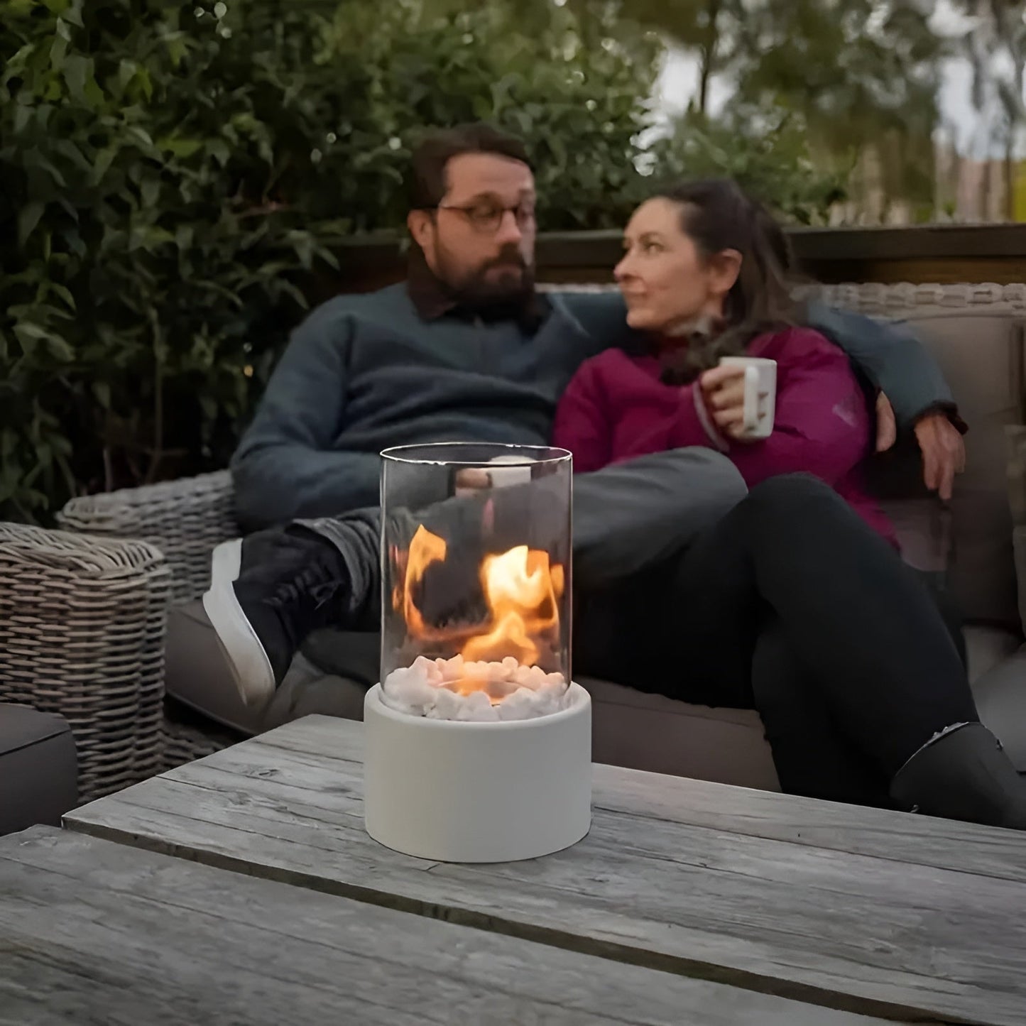 Compact Indoor Fire Pit | Modern Glass Tube Design
