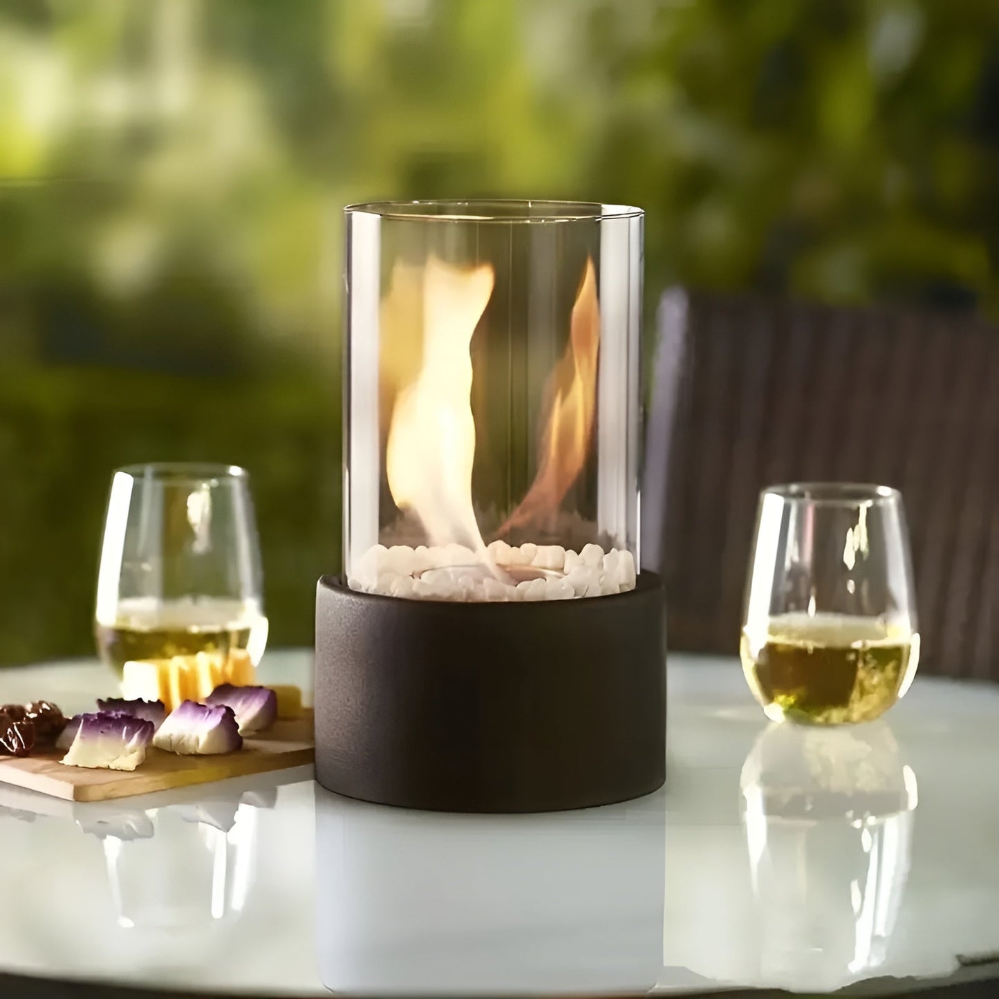 Compact Indoor Fire Pit | Modern Glass Tube Design - HappyKidMart