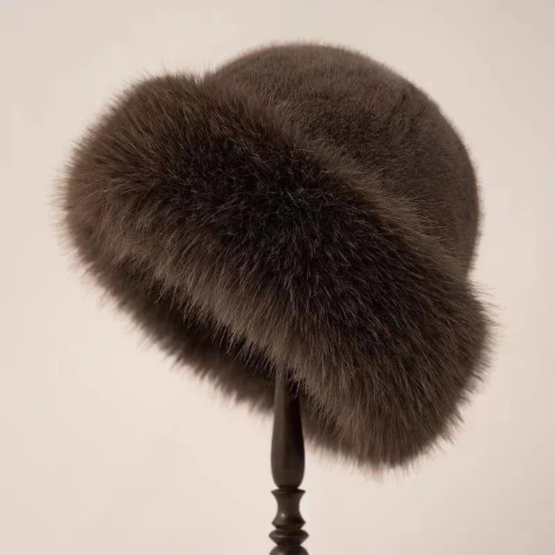 Soft Faux Fur Beanie | Warm White Hat