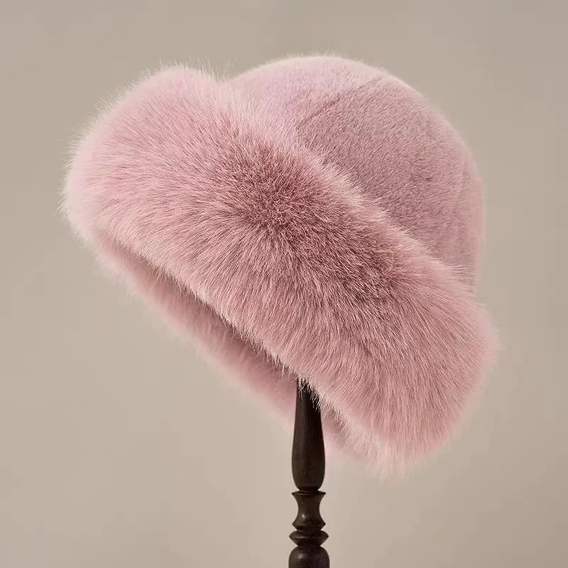 Soft Faux Fur Beanie | Warm White Hat