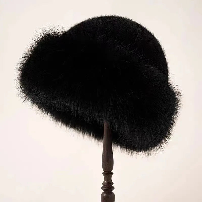 Soft Faux Fur Beanie | Warm White Hat