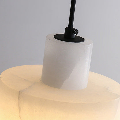 Elegant Hanging Light | White Stone Drop Shade
