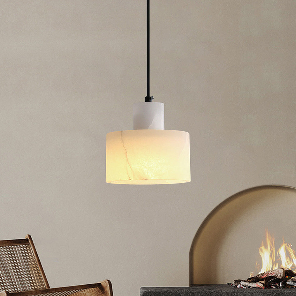 Elegant Hanging Light | White Stone Drop Shade - HappyKidMart
