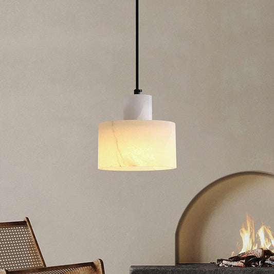 Elegant Hanging Light | White Stone Drop Shade - HappyKidMart
