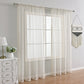 Light Beige Sheer Curtains With Tassel Detail