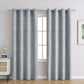 Grey Patterned Room Darkening Curtains - HappyKidMart