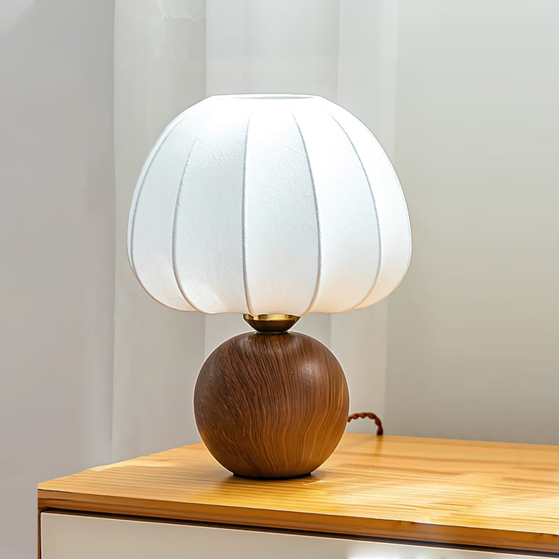 Stylish Table Light | Wood Base Soft Shade