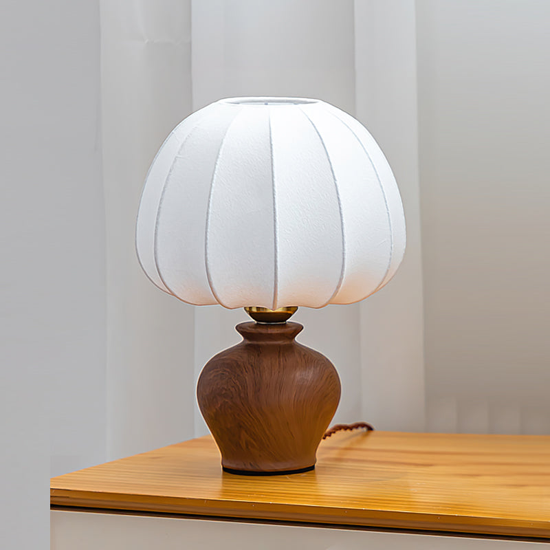 Stylish Table Light | Wood Base Soft Shade