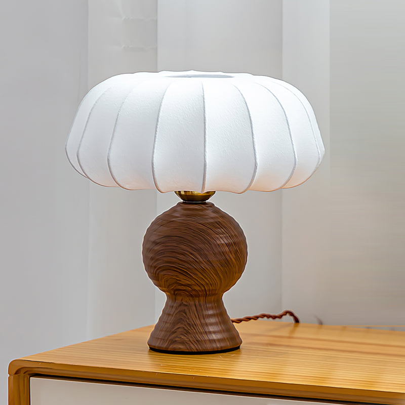 Stylish Table Light | Wood Base Soft Shade