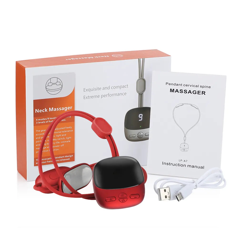 Relaxing Heat Massage Necklace with Electronic Pulse