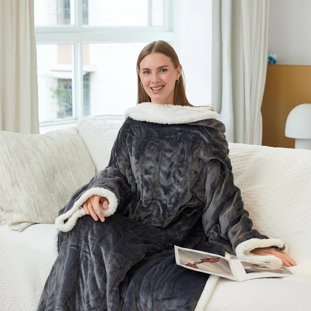 Cozy Heated Sherpa Fleece Blanket for Adults - HappyKidMart