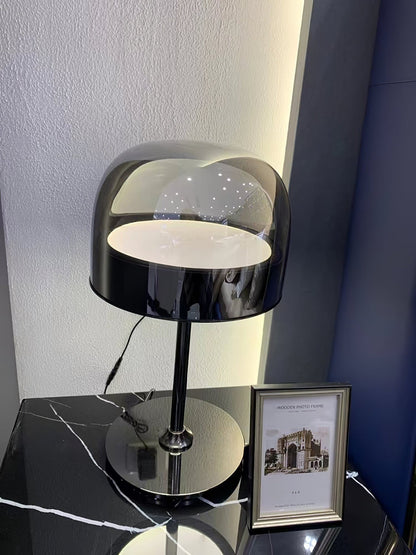 Stylish Glass Desk Lamp with Copper Accent