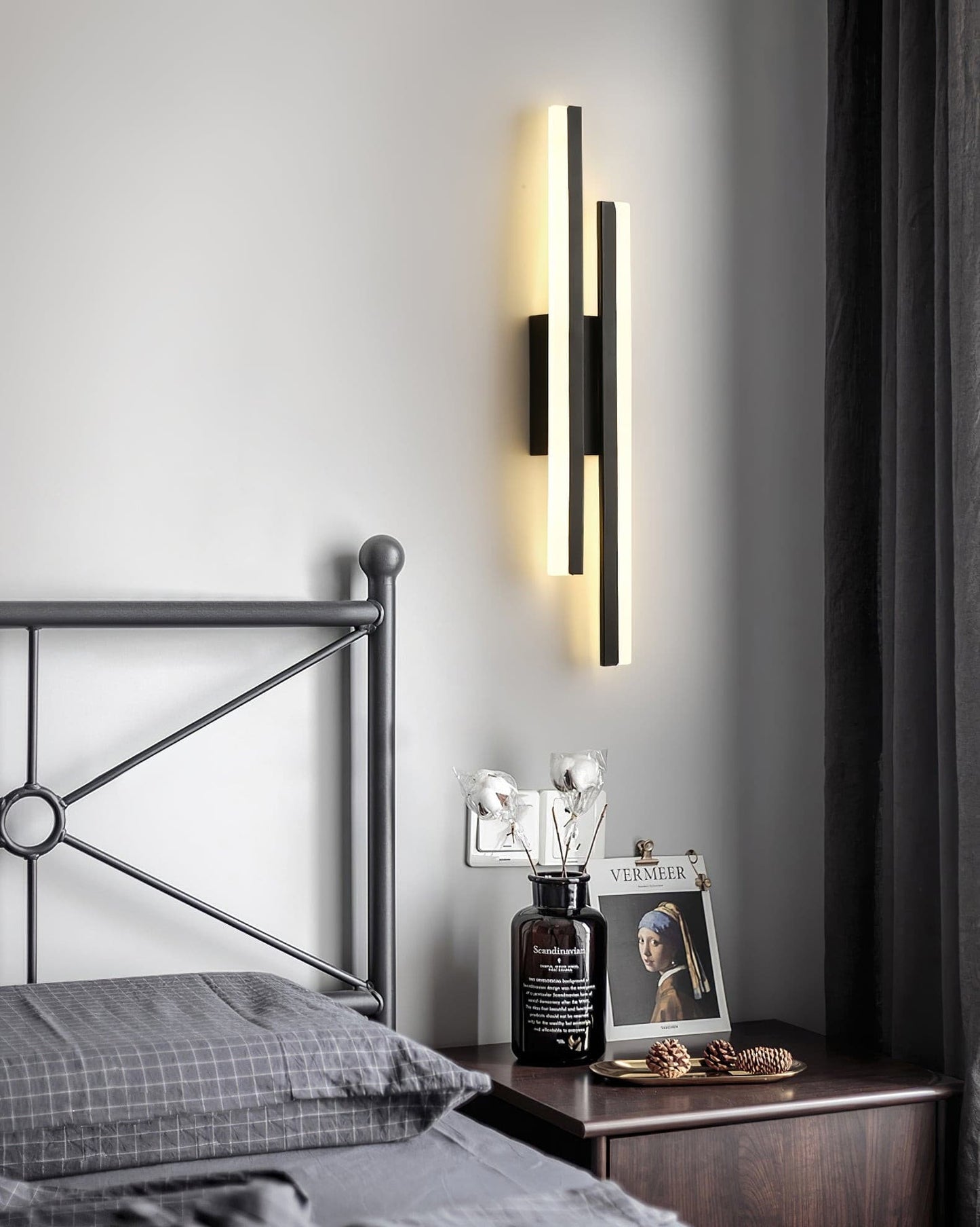 Sleek LED Wall Light | Black and White Style