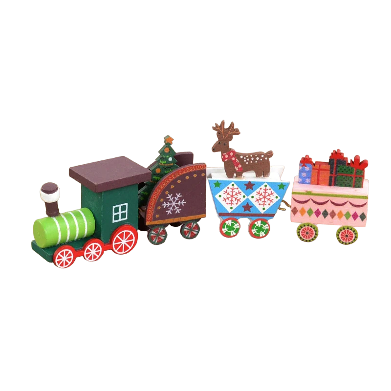 Festive Christmas Wooden Train Kids Gift