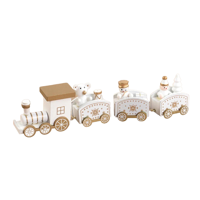 Festive Christmas Wooden Train Kids Gift