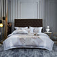 Premium Soft Cotton Bed Sheets | Elegant Grey Embroidery - HappyKidMart