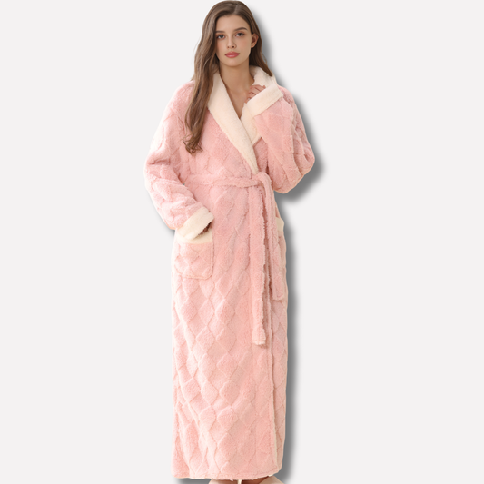 Plush Ladies Cozy Hooded Bath Robe - HappyKidMart