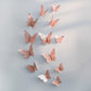 Colorful Butterfly Art Wall Decoration Rose Gold Finish