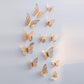 Colorful Butterfly Art Wall Decoration Rose Gold Finish