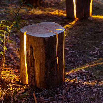 Natural Wood Effect Outdoor Lamp
