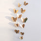 Colorful Butterfly Art Wall Decoration Rose Gold Finish