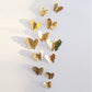 Colorful Butterfly Art Wall Decoration Rose Gold Finish