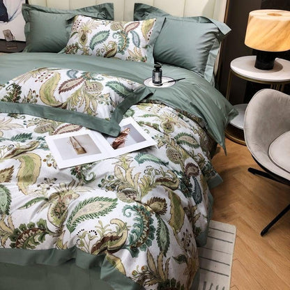 Soft Floral Print Cotton Bed Sheets Set