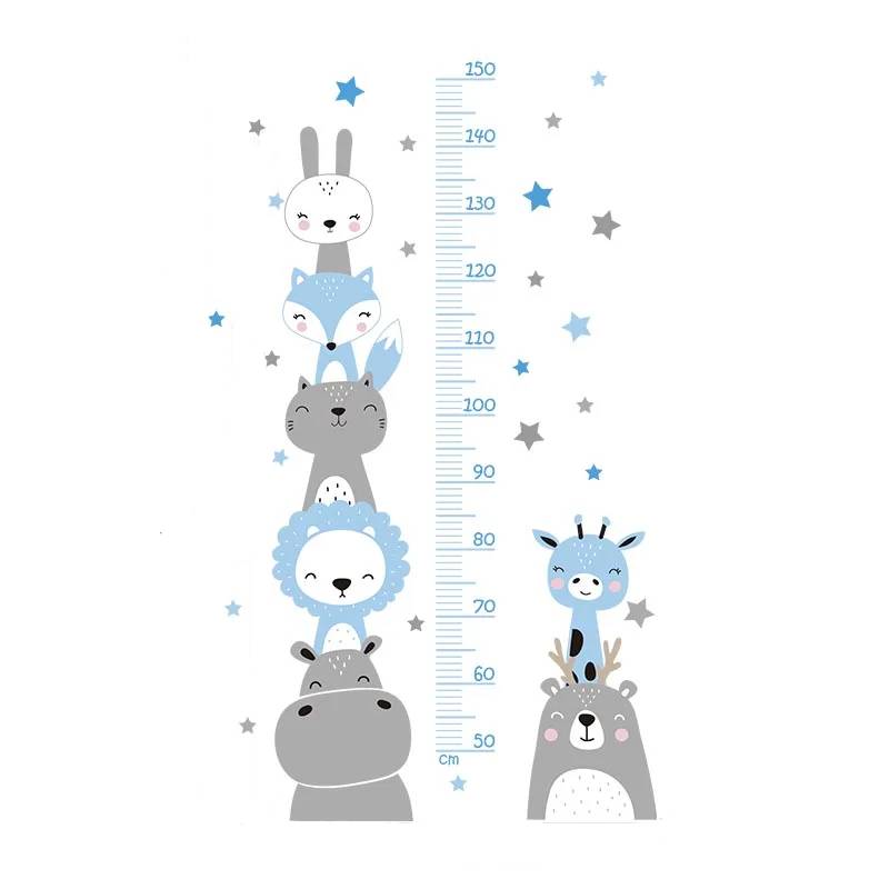 Animal Height Measurement Wall Stickers for Kids