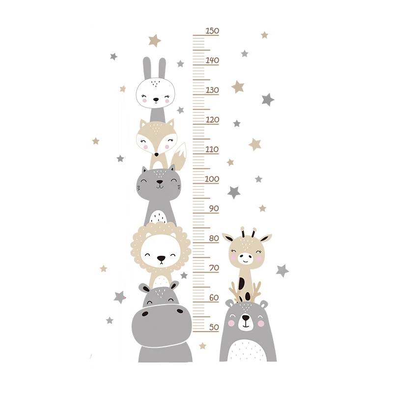 Animal Height Measurement Wall Stickers for Kids