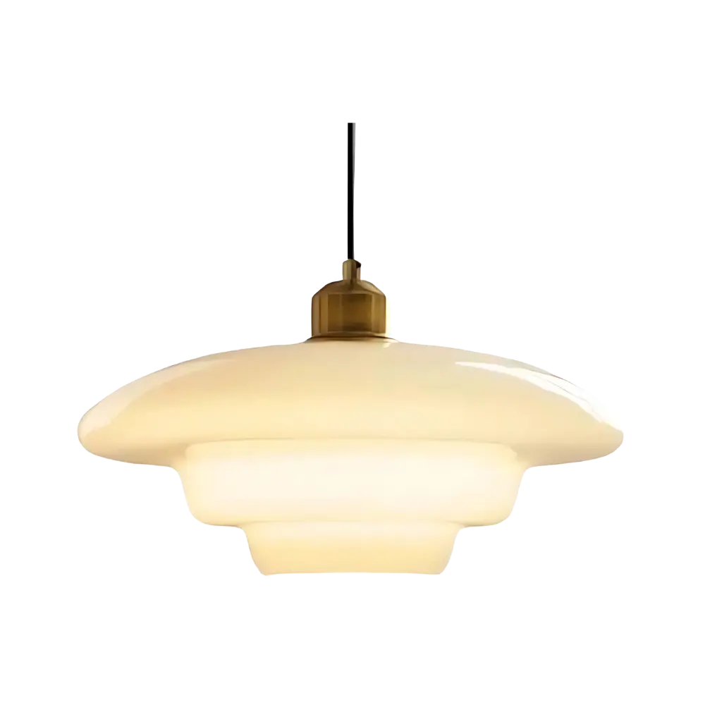 Vintage Pendant Lamp | Tiered Glass Drop Shade