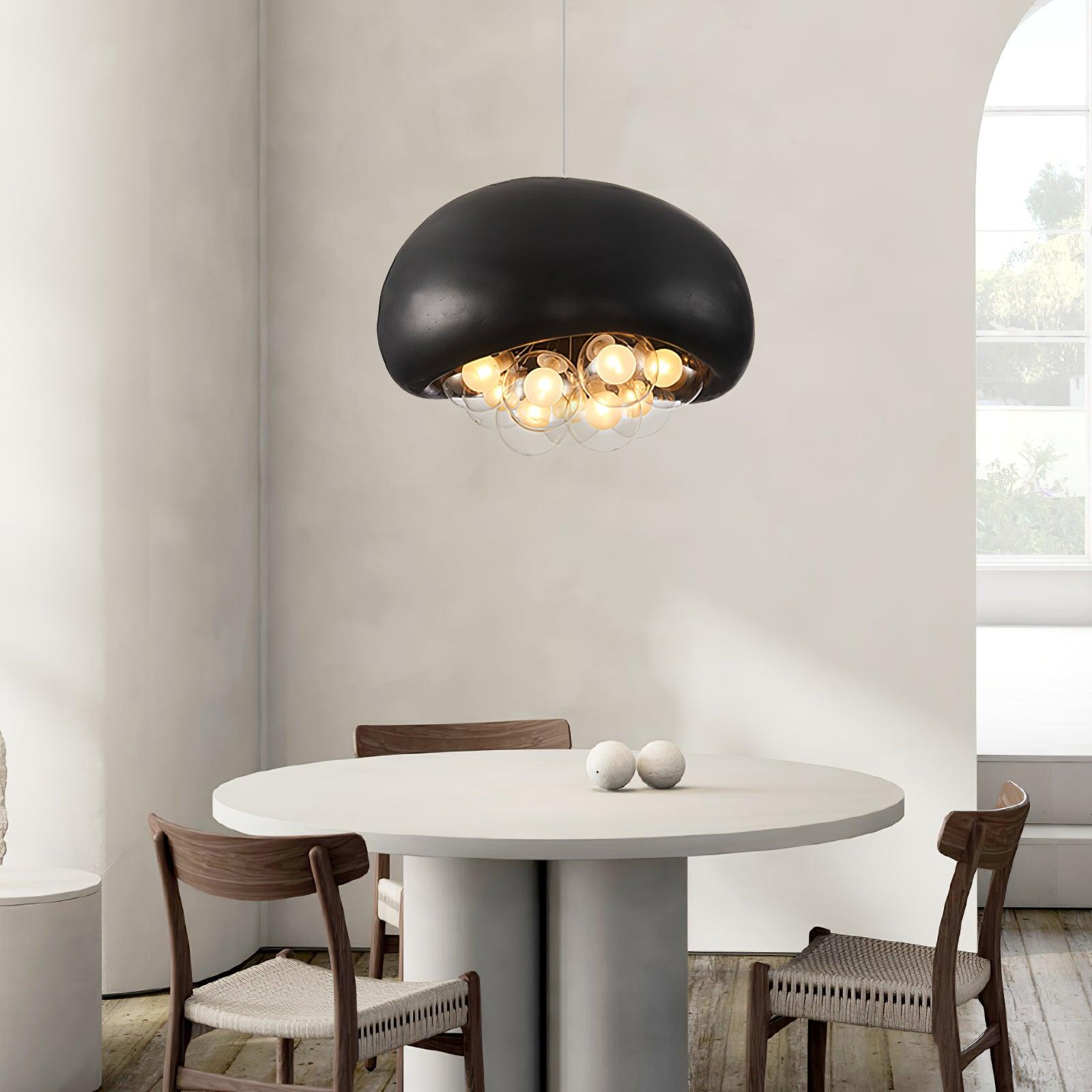 Sleek Black Glass Globe Pendant Light - HappyKidMart