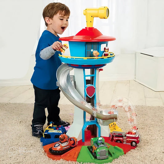 Sturdy Kids Climbing Playset with Slide and Cars - HappyKidMart