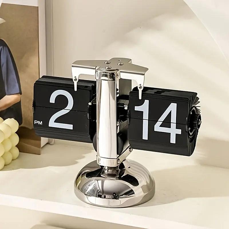 Classic Flip Clock | Modern Stainless Steel Design