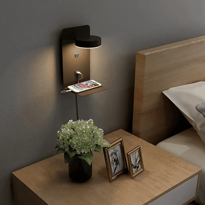Contemporary LED Bedside Wall Light With USB Charger