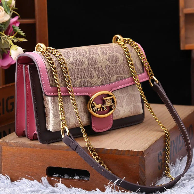 Fashion Crossbody Purse with Color Block Strap - HappyKidMart