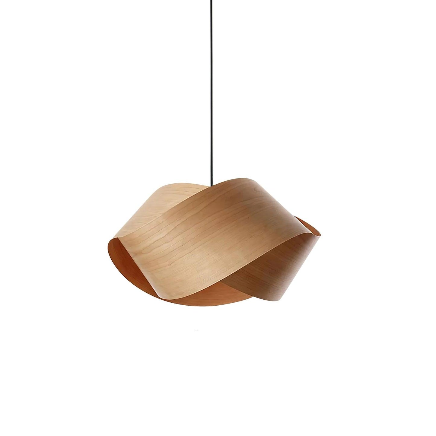 Rustic Wooden Pendant Lamp | Earthy Spiral Shade