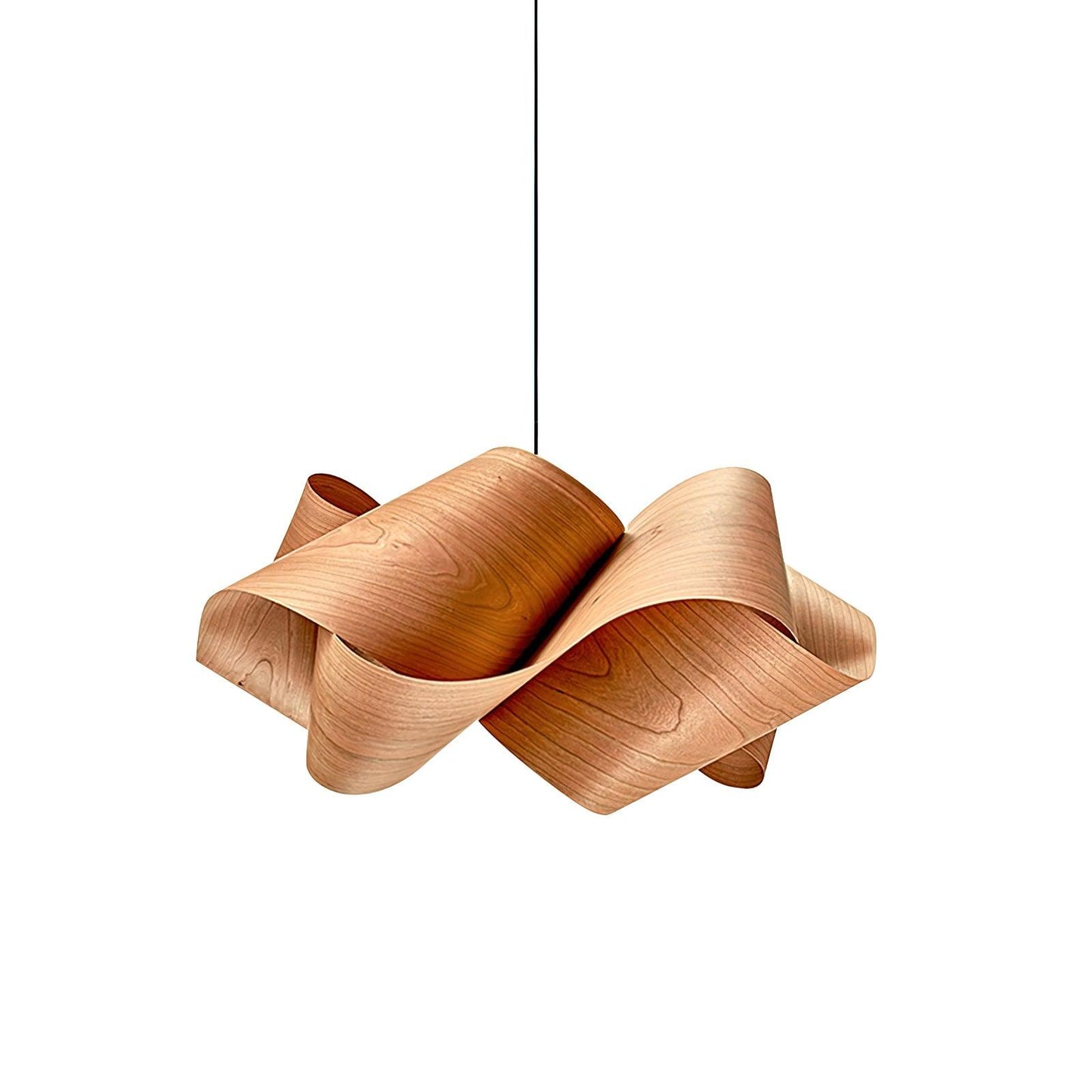 Rustic Wooden Pendant Lamp | Earthy Spiral Shade