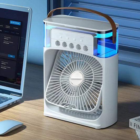 Compact Personal Air Conditioner Fan With Colorful Light - HappyKidMart