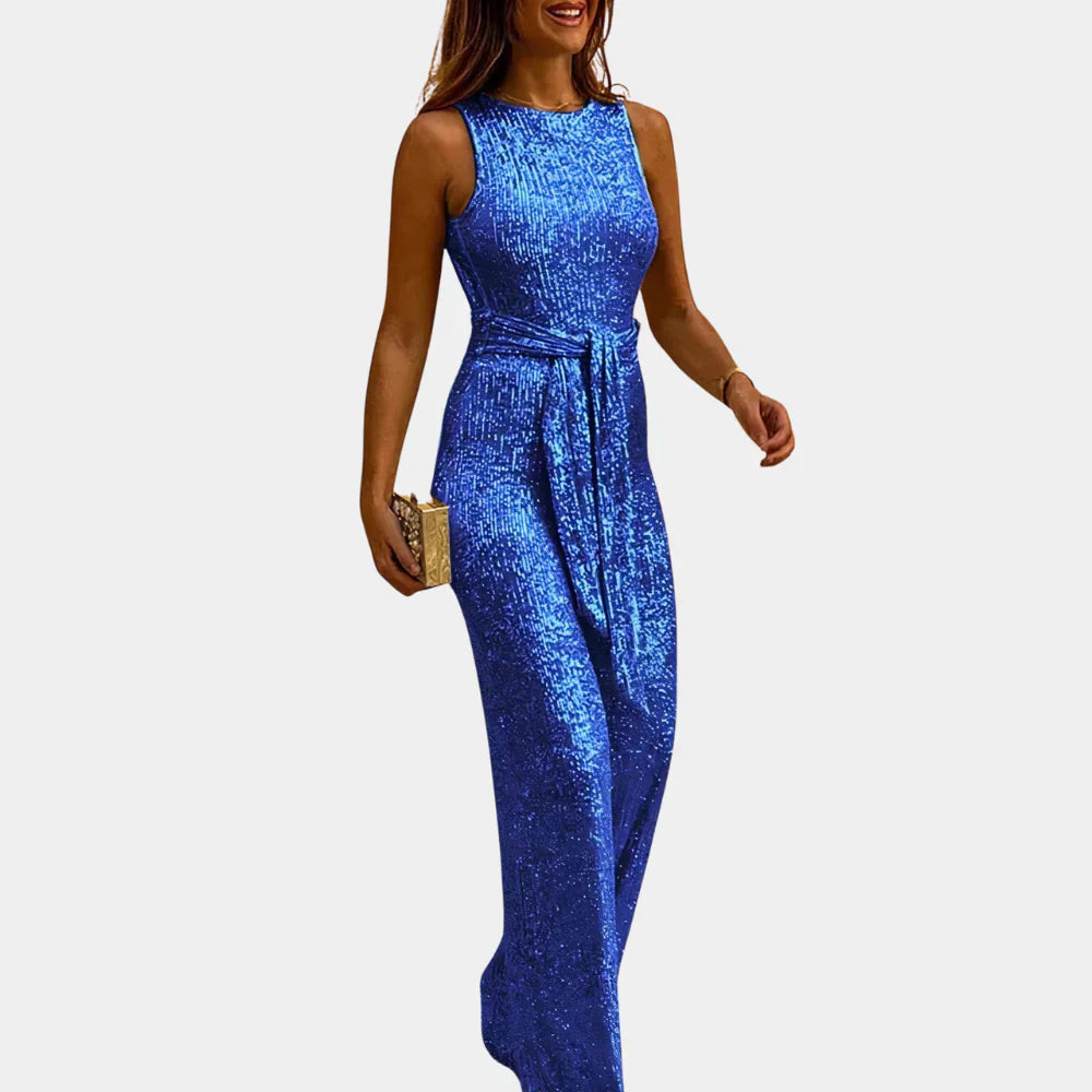 Glittering Red Night Jumpsuit