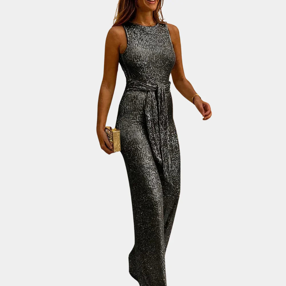 Glittering Red Night Jumpsuit