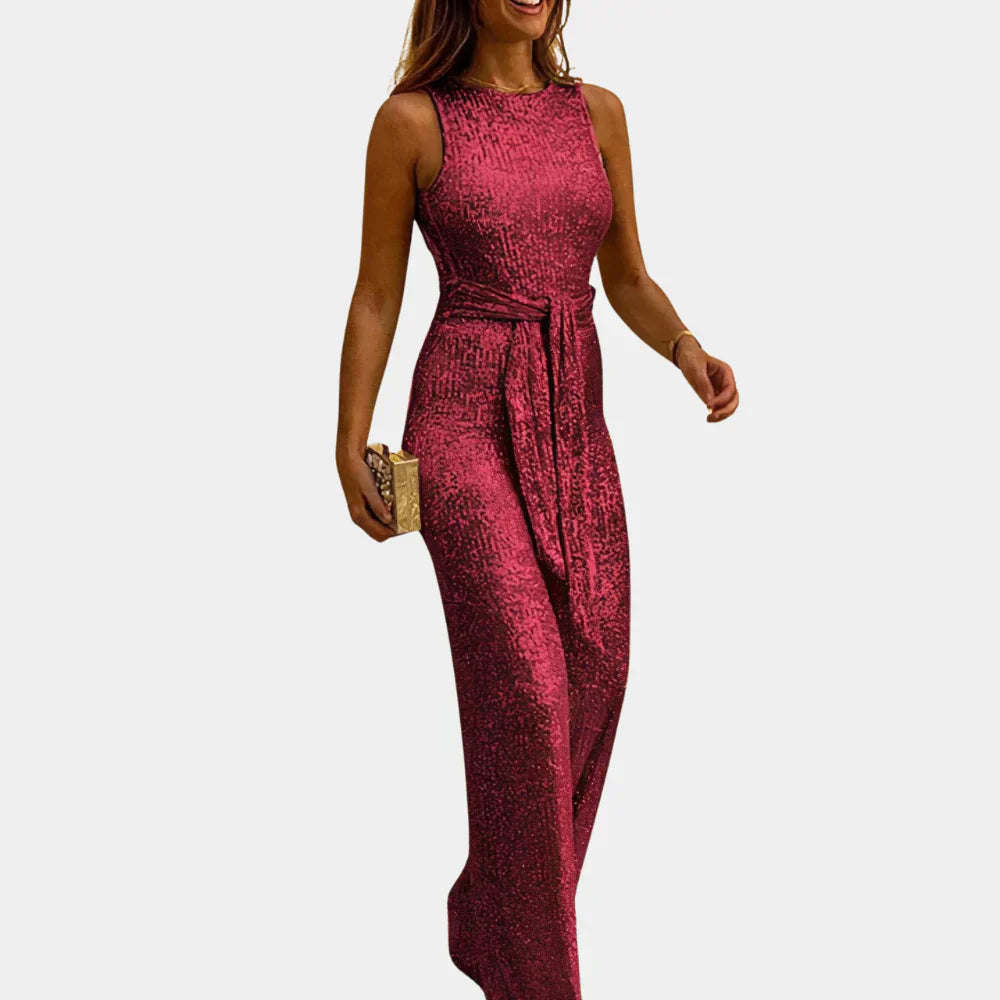 Glittering Red Night Jumpsuit - HappyKidMart