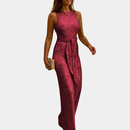 Glittering Red Night Jumpsuit
