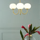 Elegant Crystal Pendant Light | Rose Glass with Gold Accents