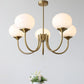 Elegant Crystal Pendant Light | Rose Glass with Gold Accents